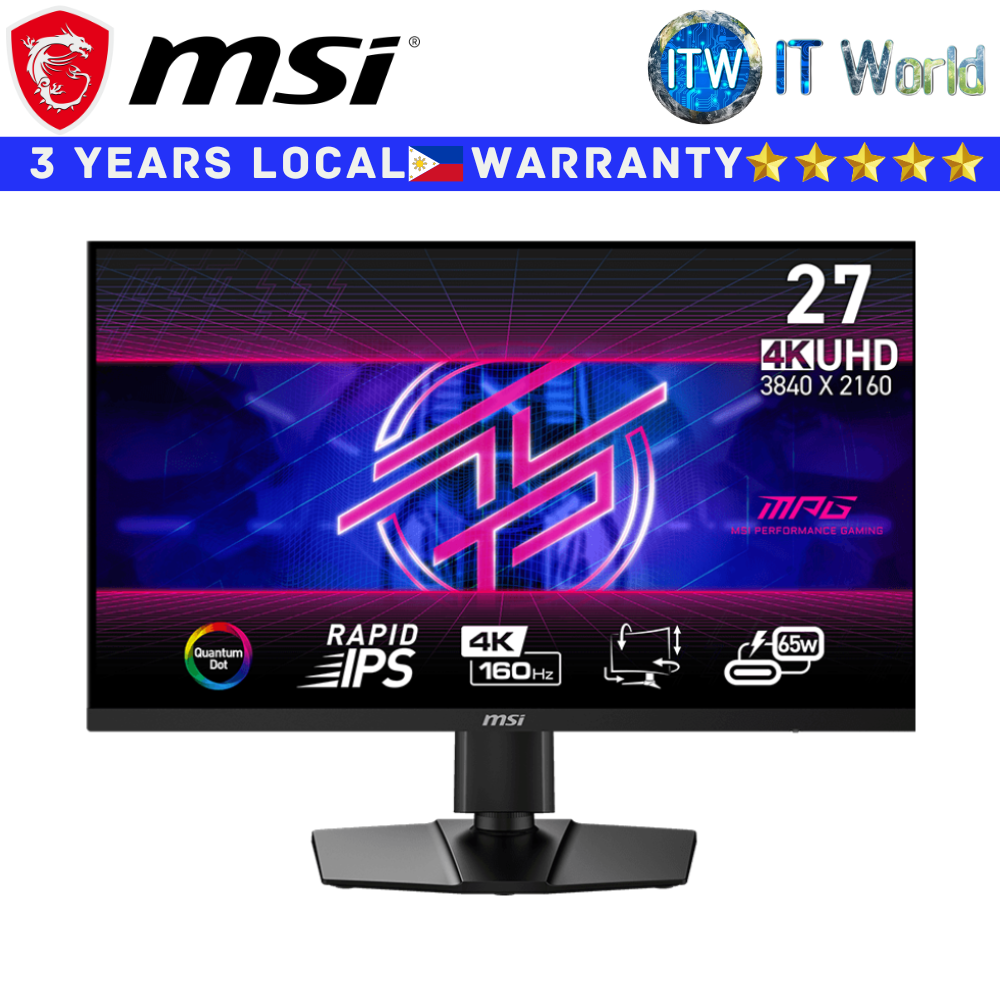 Itw | MSI Gaming Monitor 27" (3840 x 2160 UHD) / 160Hz / Rapid IPS / 0.5ms MPG 274URF QD