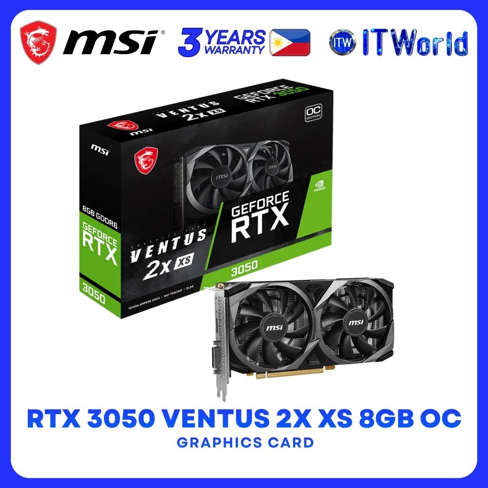 MSI GeForce RTX 3050 Ventus 2X XS 8GB GDDR6 OC Dual Fans Graphics Card