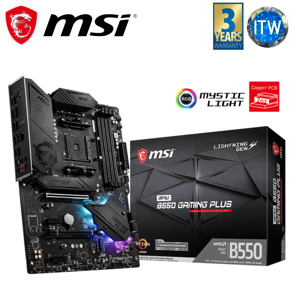 MSI MPG B550 Gaming Plus ATX AM4 DDR4 Motherboard