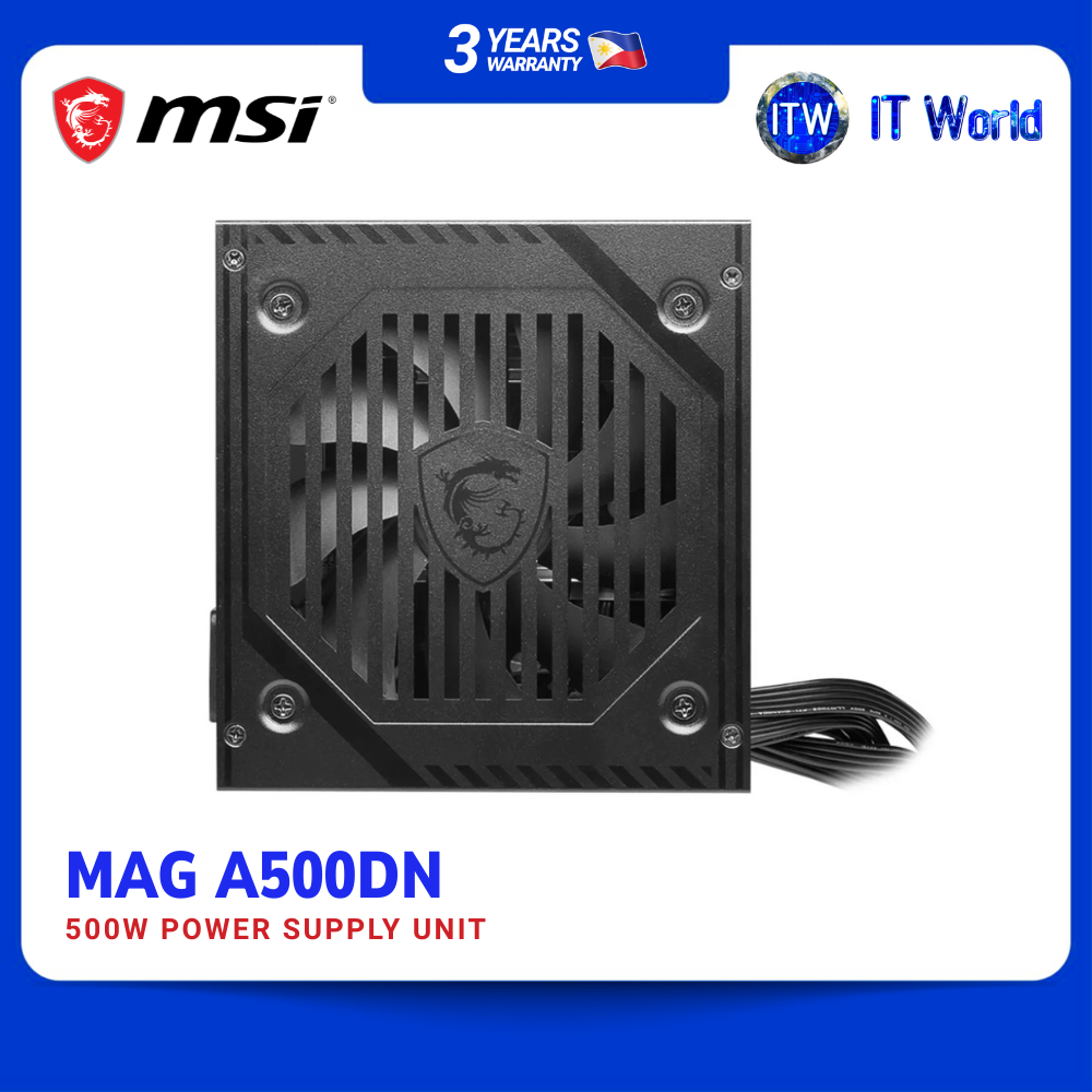 MSI MAG A500DN - 500W 80 PLUS Standard Active PFC ATX Power Supply Unit | itw