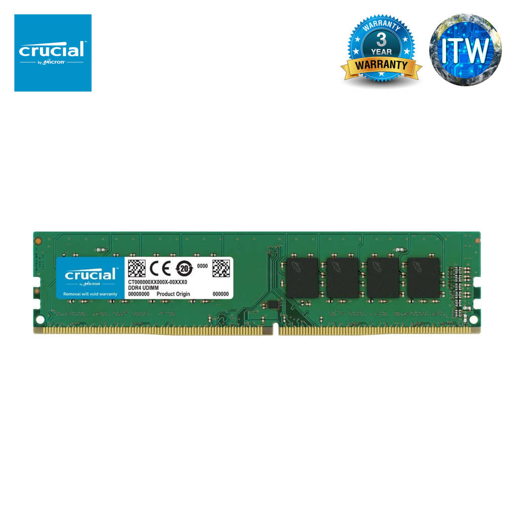 Crucial 8GB (1xGB) 288-Pin PC RAM DDR4 3200 (PC4 25600) UDIMM Desktop Memory - CT8G4DFRA32A