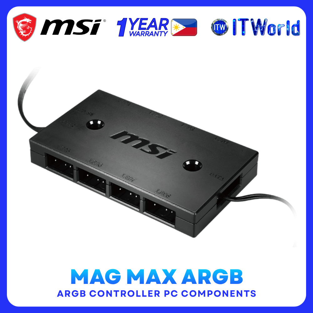 MSI MAG MAX ARGB – 8-Port 3-Pin ARGB Controller for Desktop - No Remote included PC