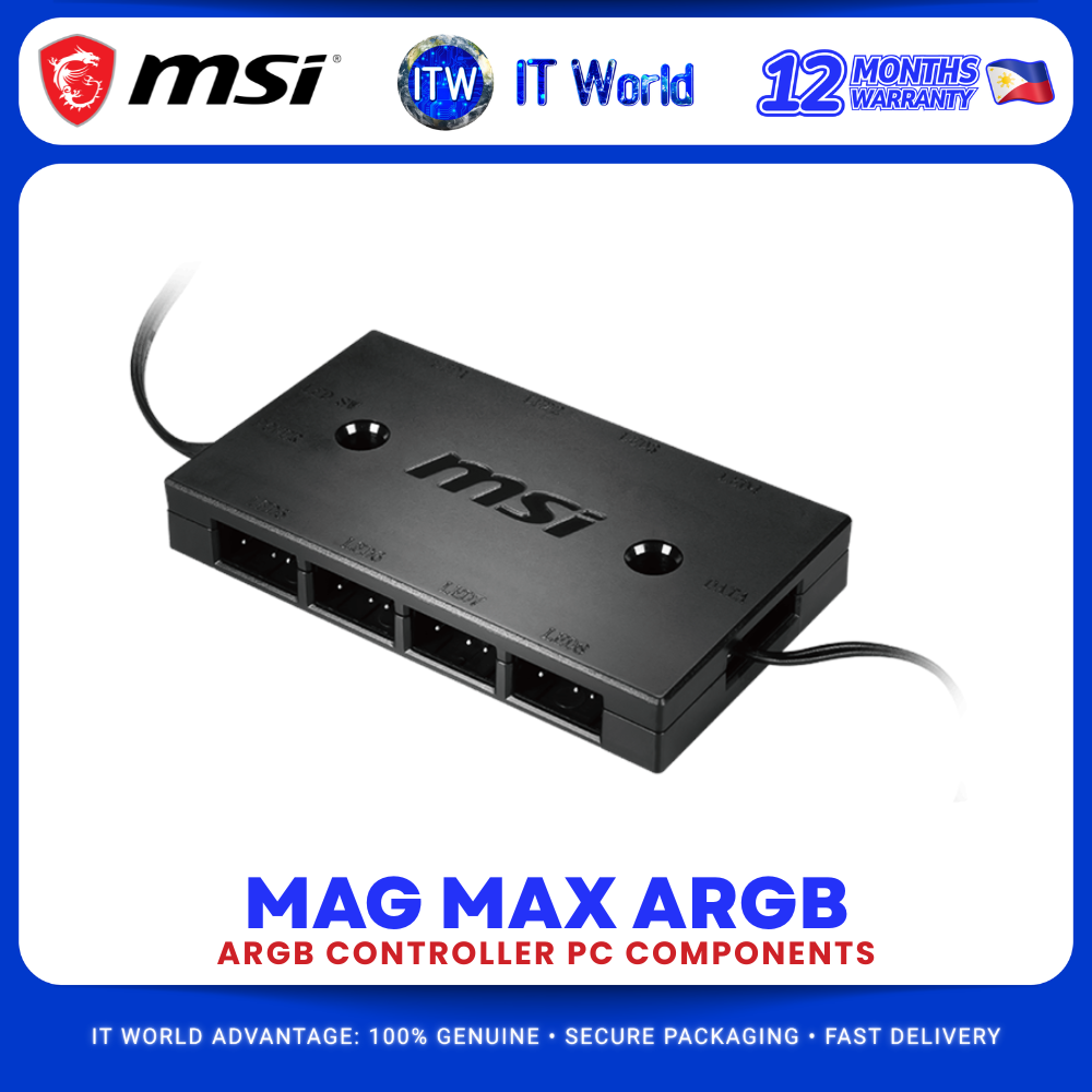 MSI MAG MAX ARGB Controller | RF Remote / 8-Port 3-Pin ARGB / SATA Power | itw