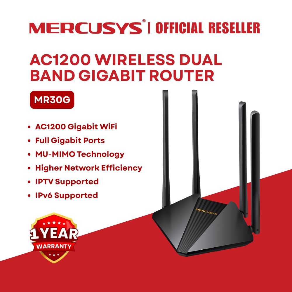 Mercusys MR30G AC1200 Wireless Dual Band Gigabit Router