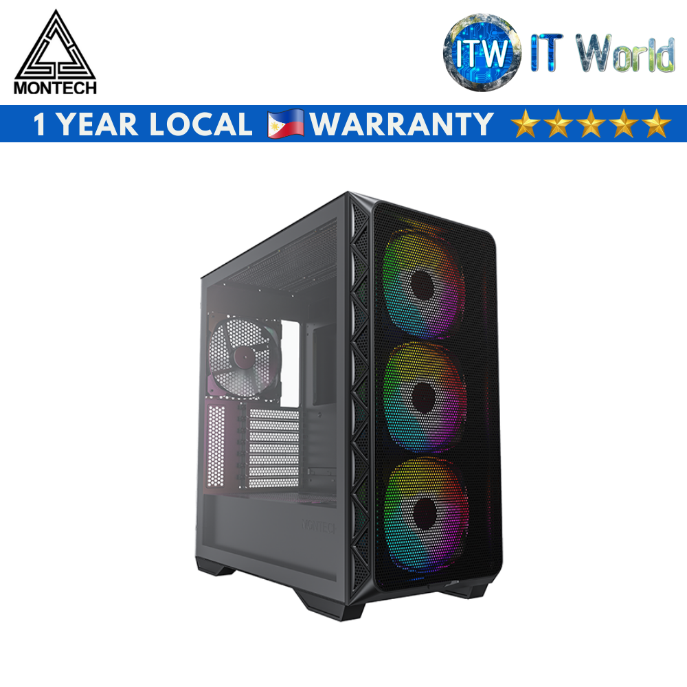  Montech Air 903 Max Black E-ATX Mid Tower PC Case (Black | White) (Black)
