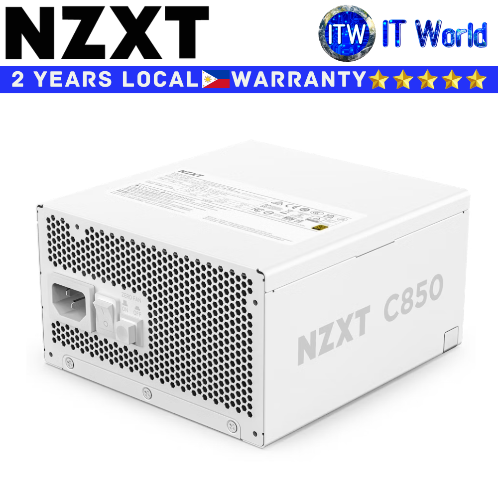 Itw | NZXT Computer PSU 850W Power Supply Unit C850 80+ Gold ATX3.1 Fully Modular (Black | White)