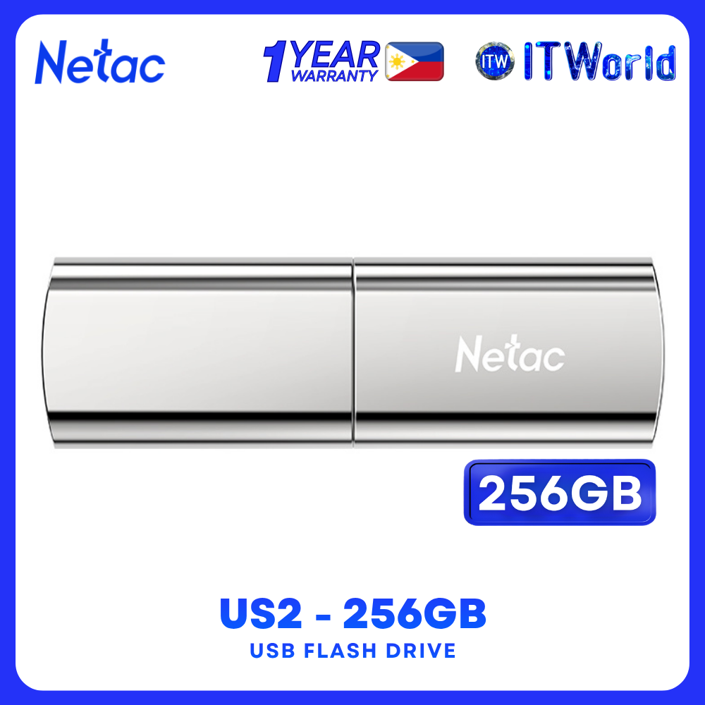 Netac US2 USB 3.2 Gen 2 Flash Drive 256GB High-Speed Metal Up to 550MB/s