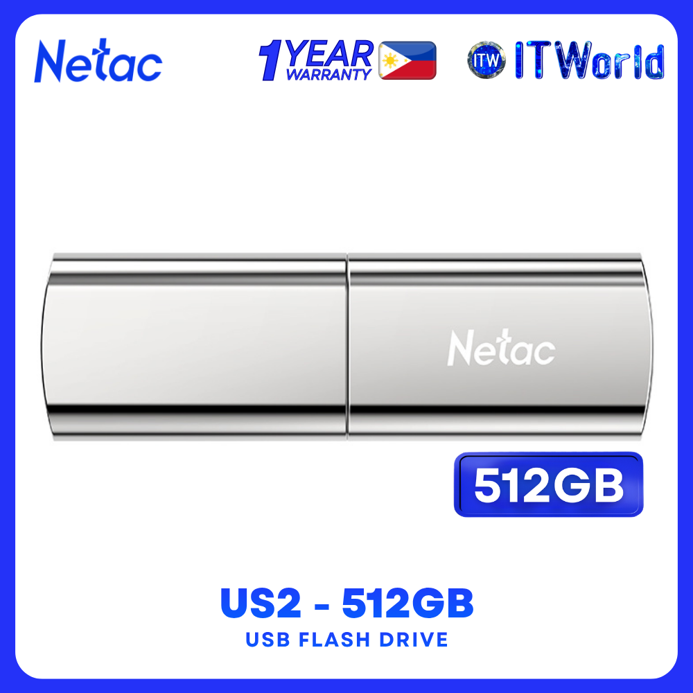 Netac US2 USB 3.2 Gen 2 Flash Drive 512GB High-Speed Metal Up to 550MB/s