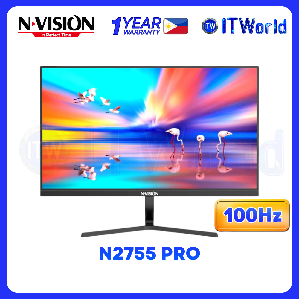 Nvision N2755 Pro - 27" 1920x1080 FHD / IPS / 100Hz / 5ms / HDMI VGA / N2755-Pro Black Monitor itw