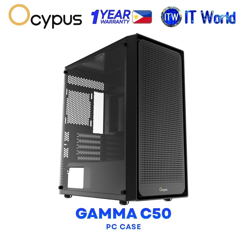 Ocypus Gamma C50 Mini-Tower Airflow Mesh Tempered Glass PC Case - Black GAMMA-C50-BKG000XX-GL