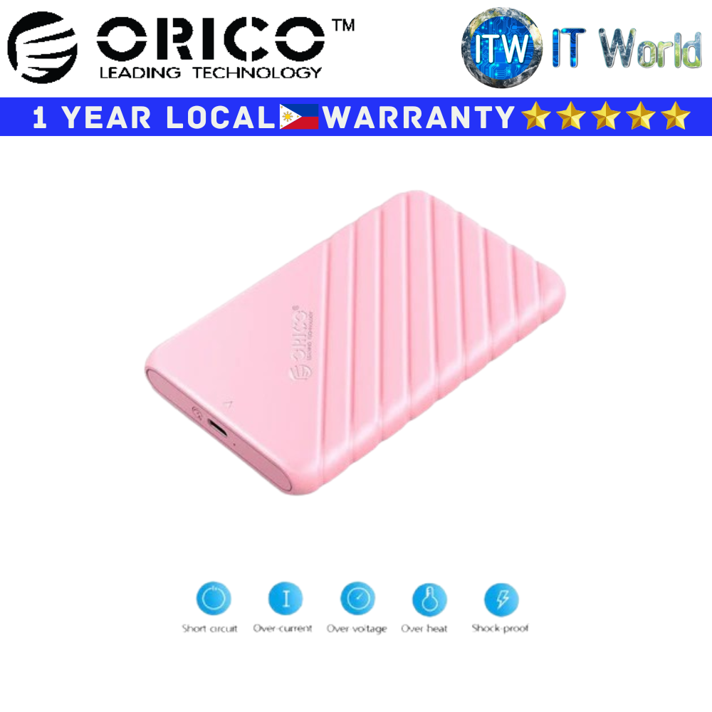 Itw | Orico Hard Drive HDD Enclosure 25PW1-C3 2.5" USB 3.1 Gen1 Type-C (Black | Pink)