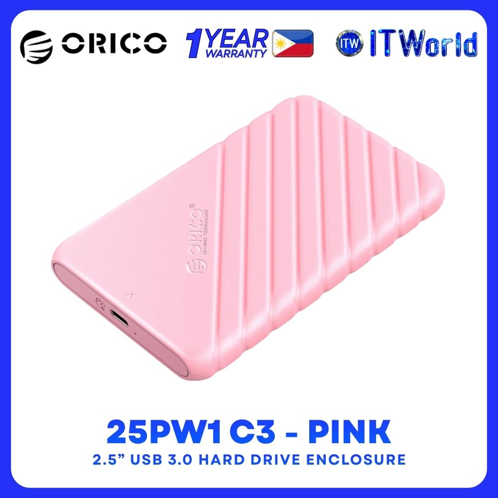 ORICO 25PW1-C3 2.5" HDD/SSD Enclosure - USB-C / 5Gbps - Pink