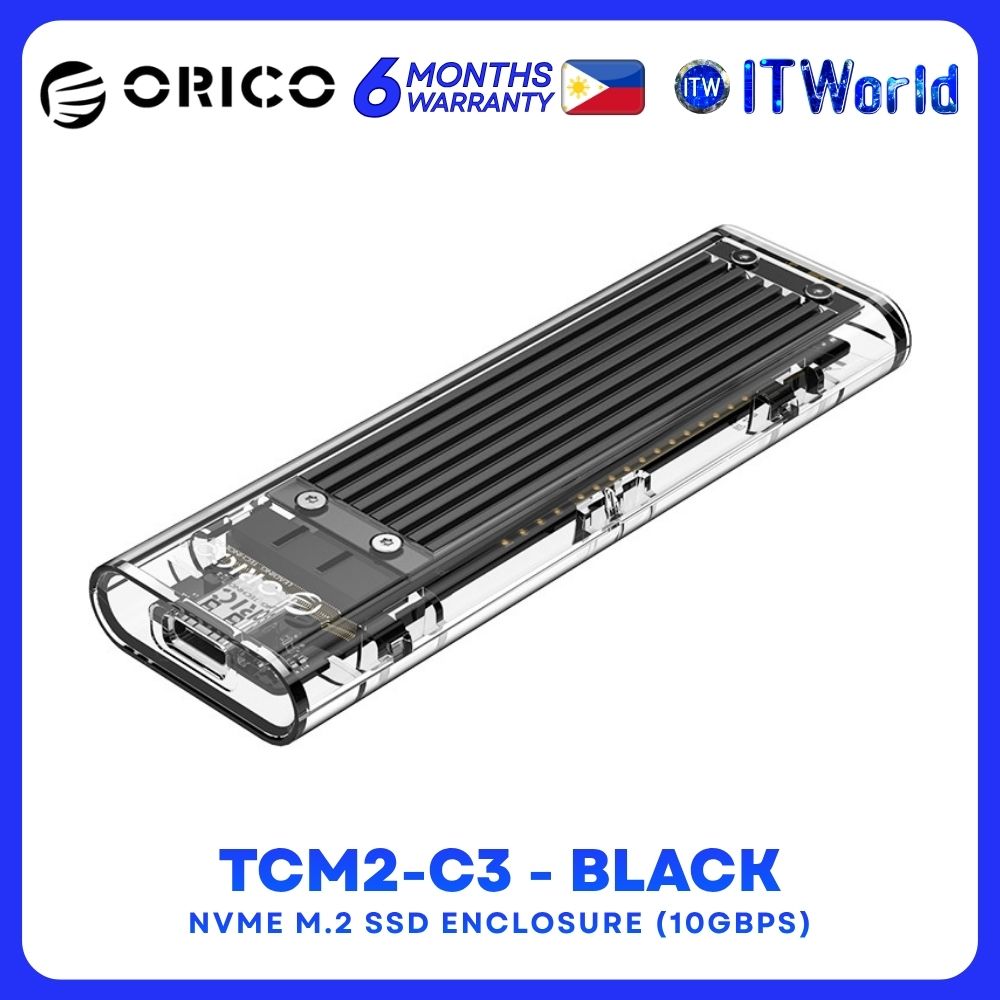 ORICO TCM2-C3 NVMe M.2 SSD Enclosure - USB-C / 10Gbps / Aluminum - Black