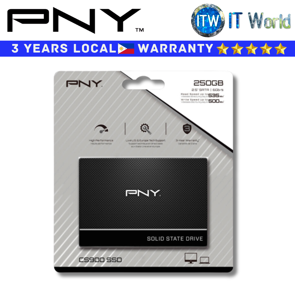 PNY 250GB SSD 2.5" SATA III SSD CS900 Internal SSD (SSD7CS900-250-RB)