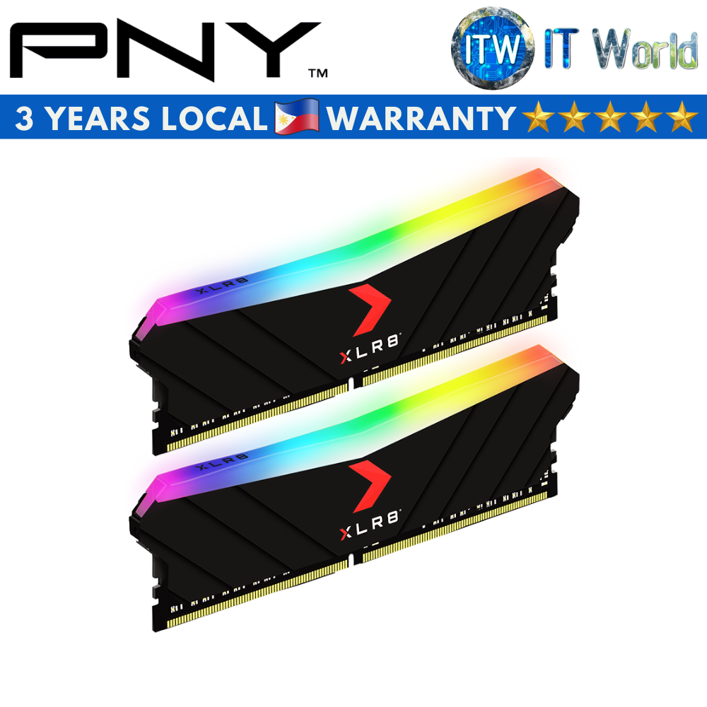 PNY DDR4 RAM 16GB (2x8GB) 3200Mhz XLR8 Gaming EPIC-X RGB Desktop Memory Black (MD16GK2D4320016XSRGB)