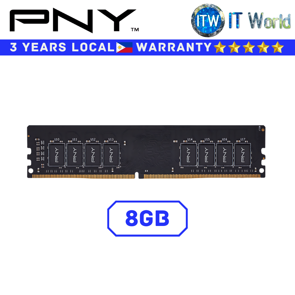 PNY DDR4 RAM 8GB 3200MHz (PC4-25600) Single Channel Desktop Memory (MD8GSD4320016-TB)