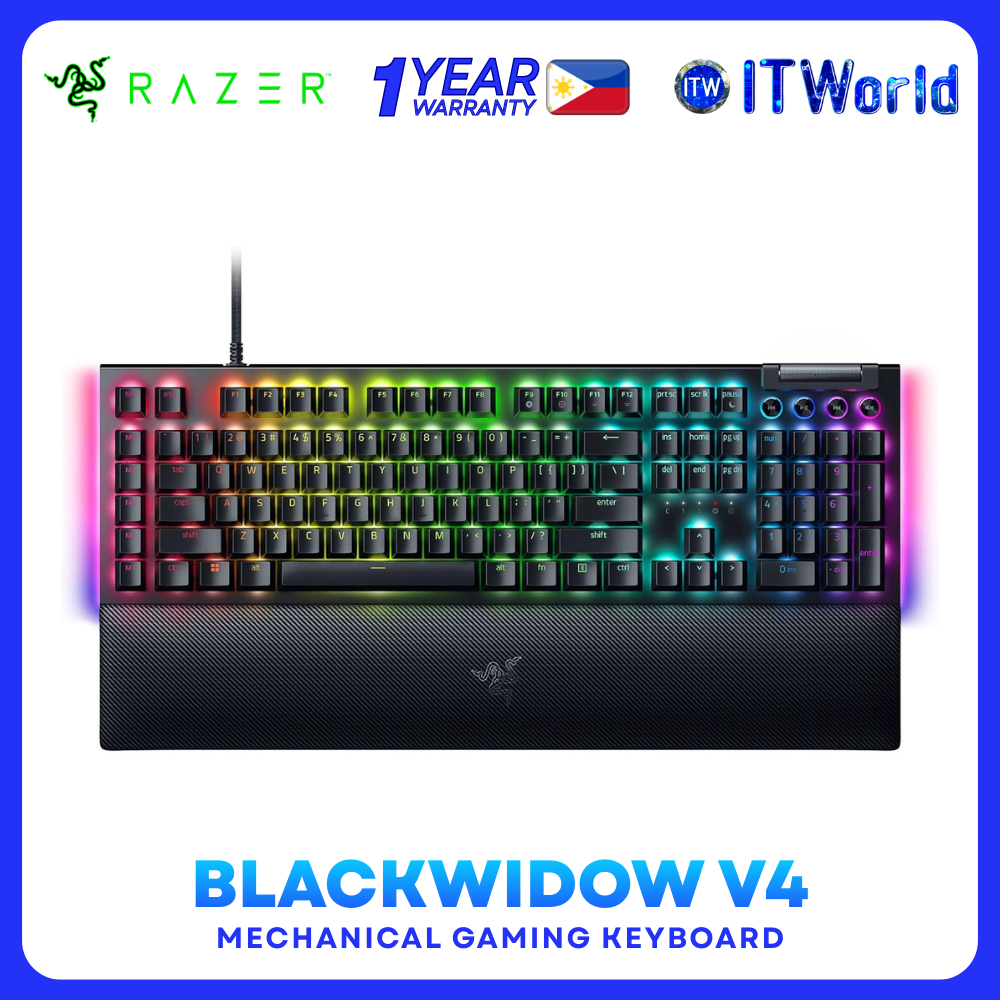 Razer BlackWidow V4 - Green Switch Mechanical Gaming Keyboard RZ03-04690100-R3M1