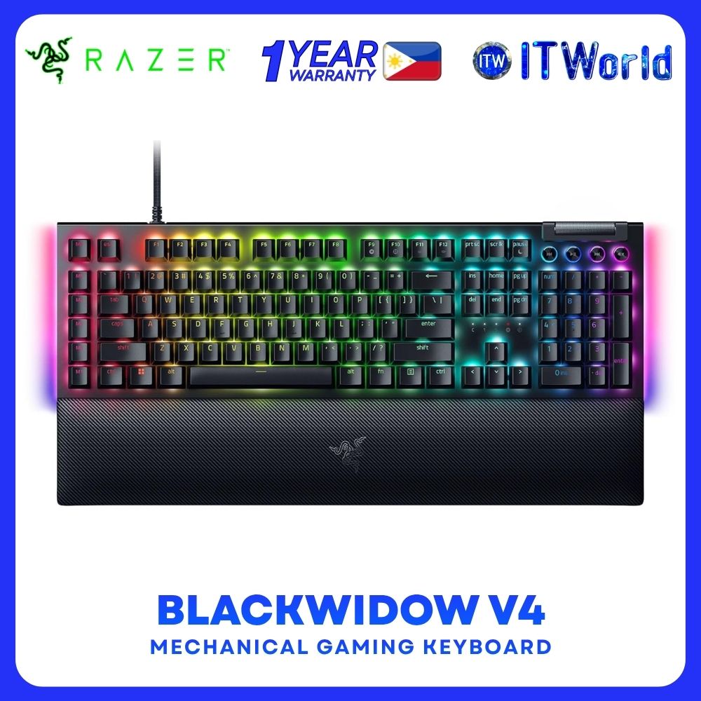 Razer BlackWidow V4 Mechanical Gaming Keyboard - Yellow Switch / RGB / RZ03-04691800-R3M1 itw