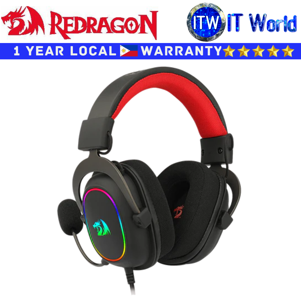 Redragon Wired Gaming Headset H510 Zeus X RGB Virtual 7.1 Surround Sound Lightweight Black