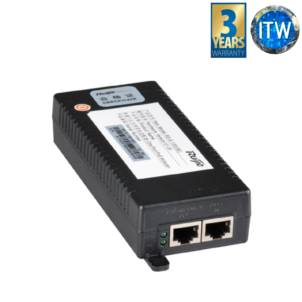 Ruijie Reyee RG-E-130(GE) | Gigabit PoE Injector / 30W / (IEEE 802.3at & af) | itw