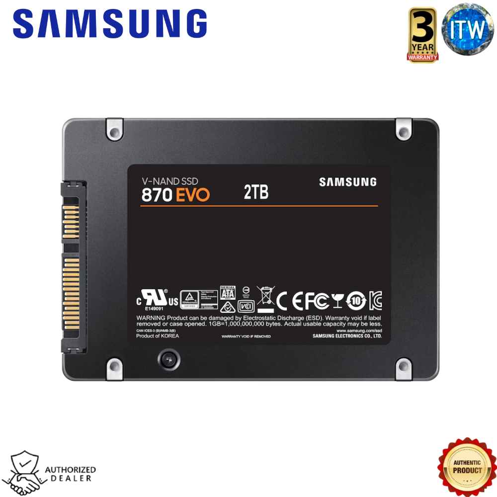 SAMSUNG MZ-77E2T0B 870 EVO SATA III 2.5" 2TB Internal Solid State Drive (MZ-77E2T0B)