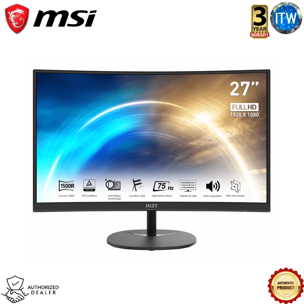 Msi Pro MP271C - 27&quot;, 1920 x 1080 (FHD), Curved 1500R Business Productivity Monitor