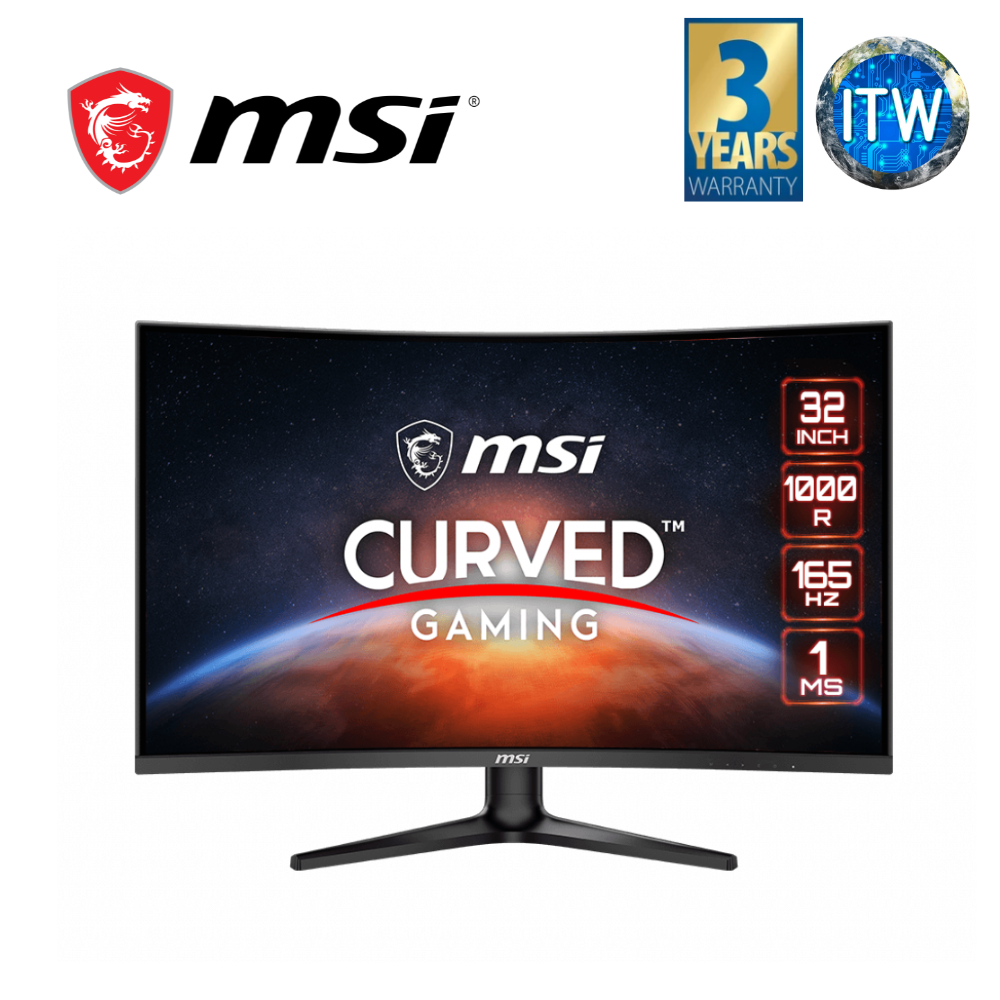 MSI Optix G321C 32&quot; 1920 x 1080(FHD), 165Hz, 1ms, Wide Color Gamut, HDMI, Curved Gaming Monitor