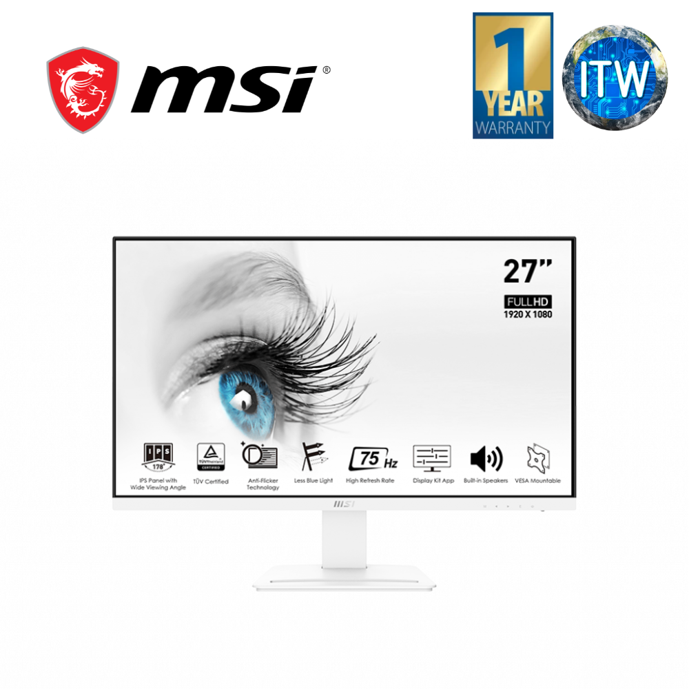 MSI Disp Pro MP273W 27”, 1920 x 1080 (FHD), 75Hz, 5ms, IPS, Anti-Glare Monitor