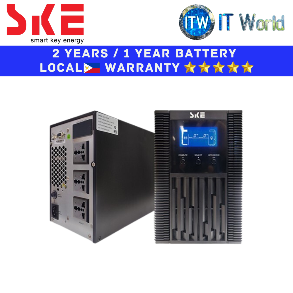Itw | SKE UPS Power Supply UPS On-line 1000VA-900W Uninterruptible Power Supply, Double Conversion (GH11 1KVA)