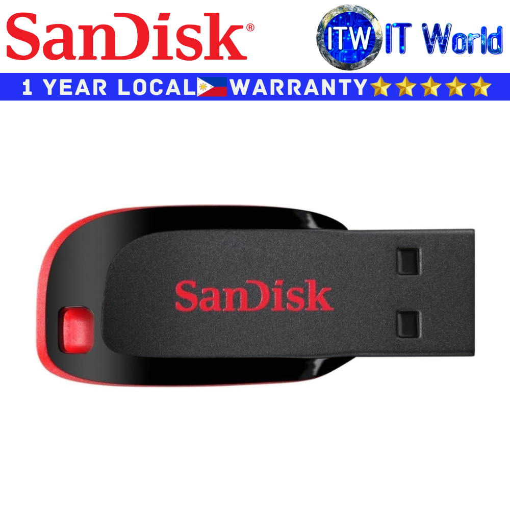 SanDisk USB Flash Drive 16GB Cruzer Blade USB 2.0 Black (SDCZ50-016G-B35)