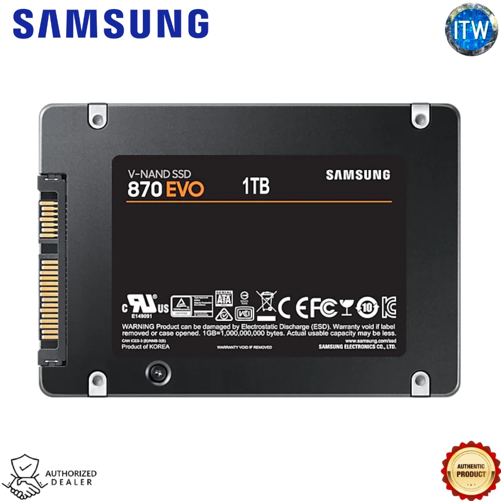 ITW | Samsung 870 EVO 1TB SATA 2.5&quot; Internal SSD (MZ-77E1T0BW)