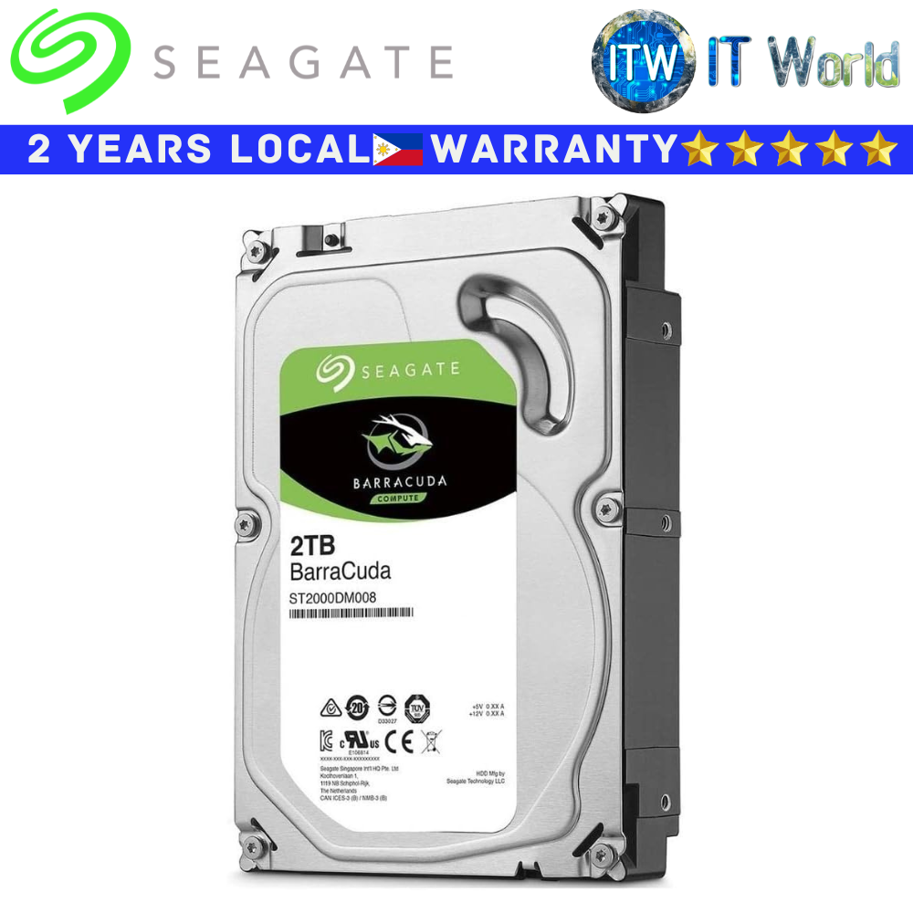Seagate Hard Drive Barracuda 2TB 3.5" 7200RPM 256MB SATA 6Gb/s Internal (ST2000DM008)