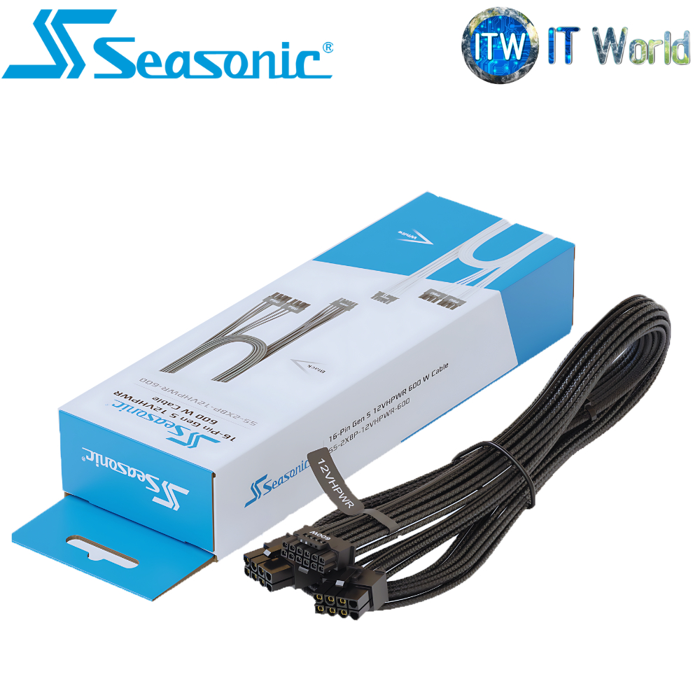 Itw | Seasonic Cable 12VHPWR Black 16 AWG 750mm (SS-2X8P-12VHPWR-600)