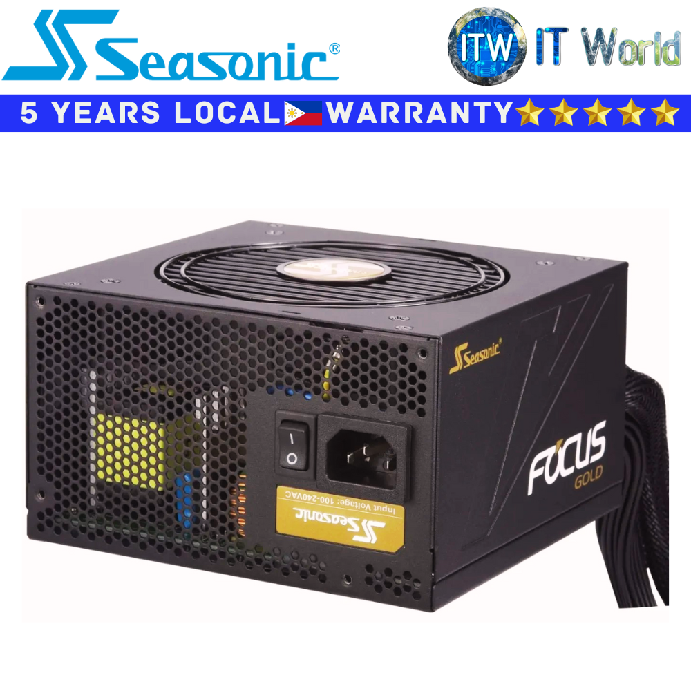 Seasonic PSU 550W Power Supply Unit Focus GM-550 80+ Gold ATX 12 V Semi-Modular (SSR-550FM)