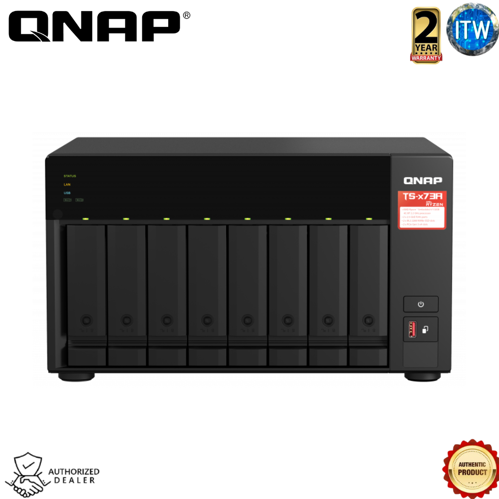 QNAP TS-873A-8G - 8 Bay, AMD Embedded V1500B 4-core/8-thread 2.2 GHz, 8GB-DDR4 NAS (TS-873A-8G)