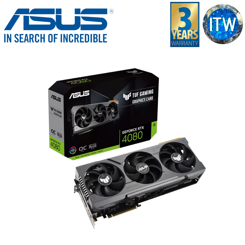 ITW | Asus Tuf Gaming Geforce RTX 4080 16GB GDDR6X OC Graphic Card (TUF-RTX4080-O16G-Gaming)