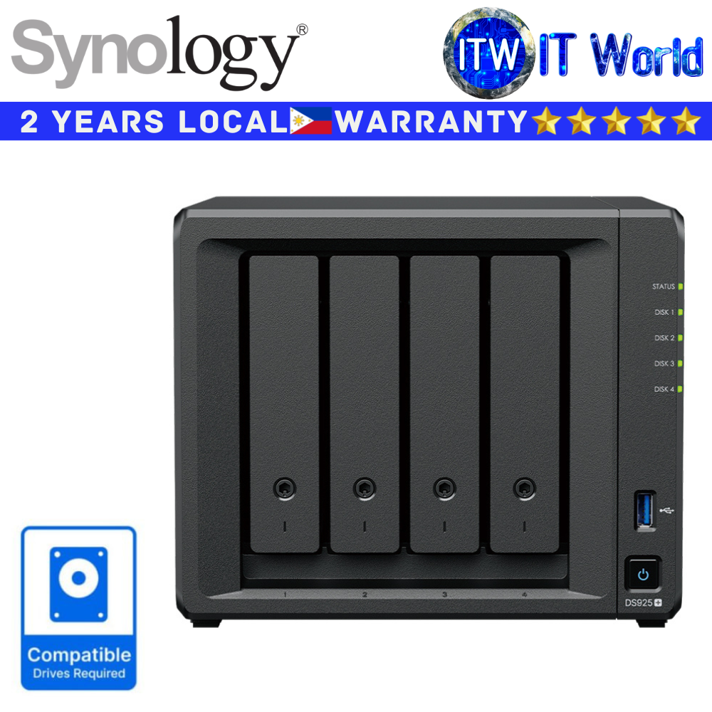 Synology DiskStation DS925+ 4-Bays Compact Data Management Solution Desktop NAS Server