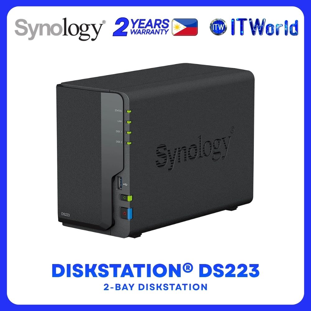 Synology DiskStation DS223 NAS 2-Bay Quad-Core 1.7GHz 2GB DDR4 LAN Storage