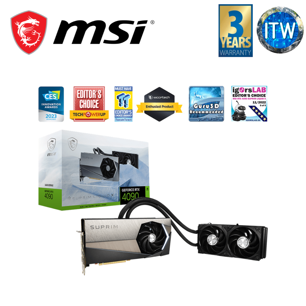 MSI GeForce RTX™ 4090 SUPRIM LIQUID X 24GB GDDR6X Graphic Card