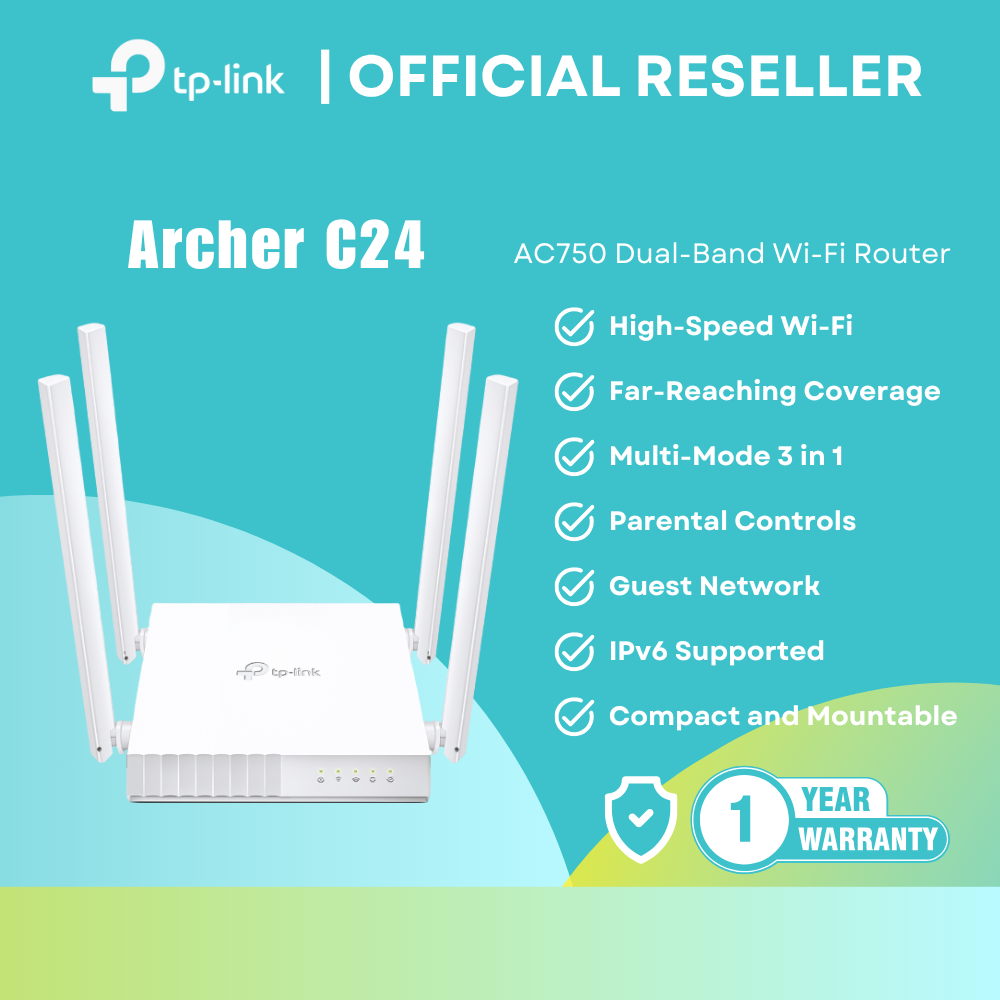 TP-Link Archer C24 - AC750 Dual-Band Indoor WiFi Router