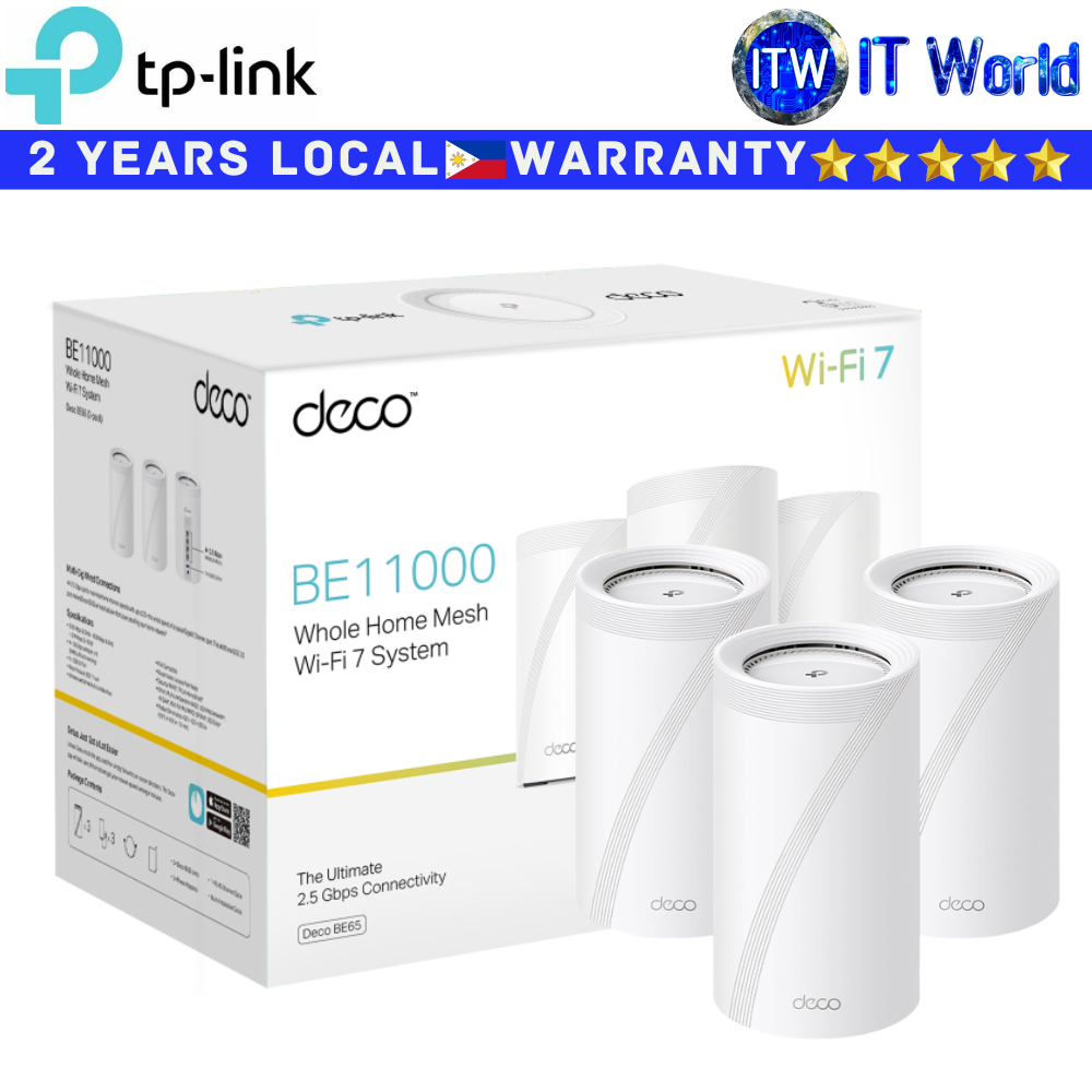 TP-Link Mesh Wifi System Deco BE65 BE11000 Whole Home Mesh WiFi7 (3Pack)