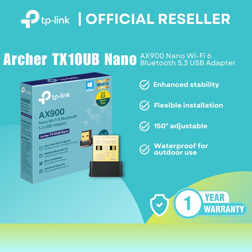 TP-Link Wireless USB Adapter Archer TX10UB AX900 Nano Wi-Fi 6 Dual-Band Bluetooth 5.3 2E6
