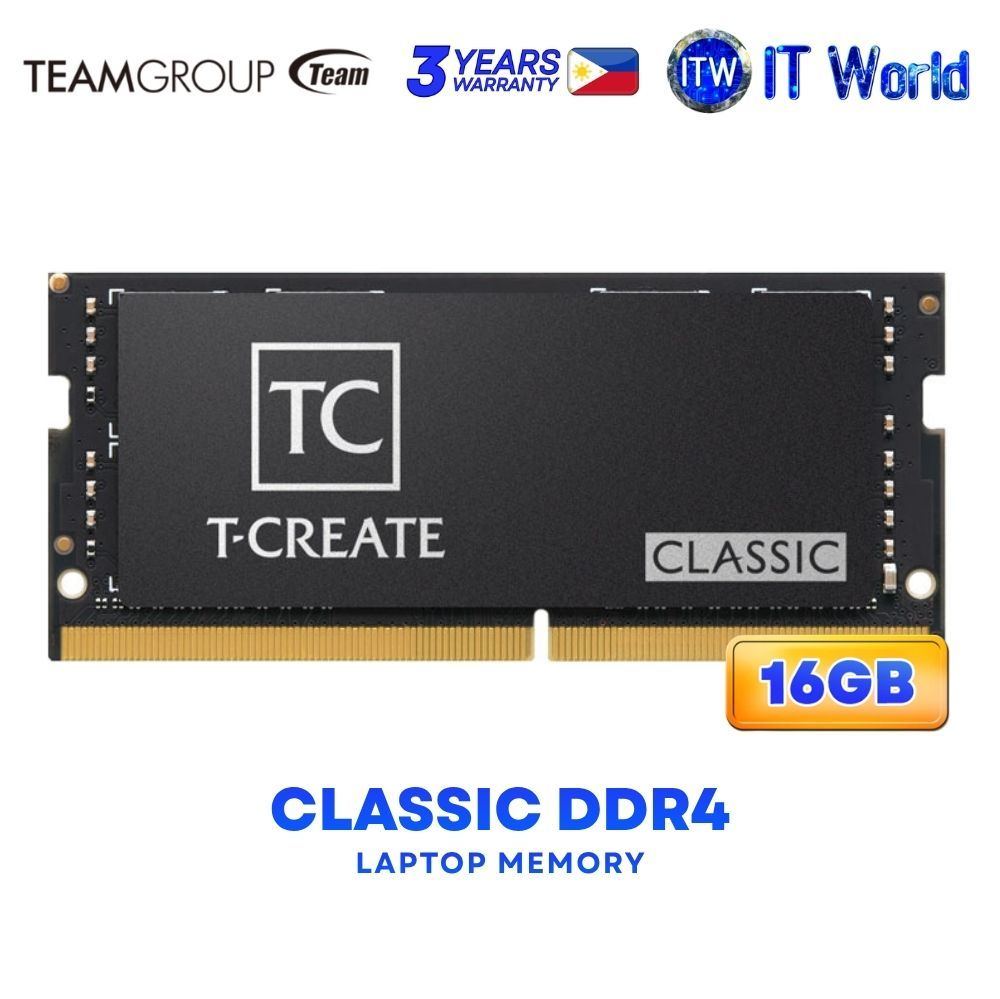 Teamgroup Classic DDR4 16GB (1x16GB) 3200Mhz Single SODIMM Laptop Memory TTCBD416G3200HC22-S01 itw