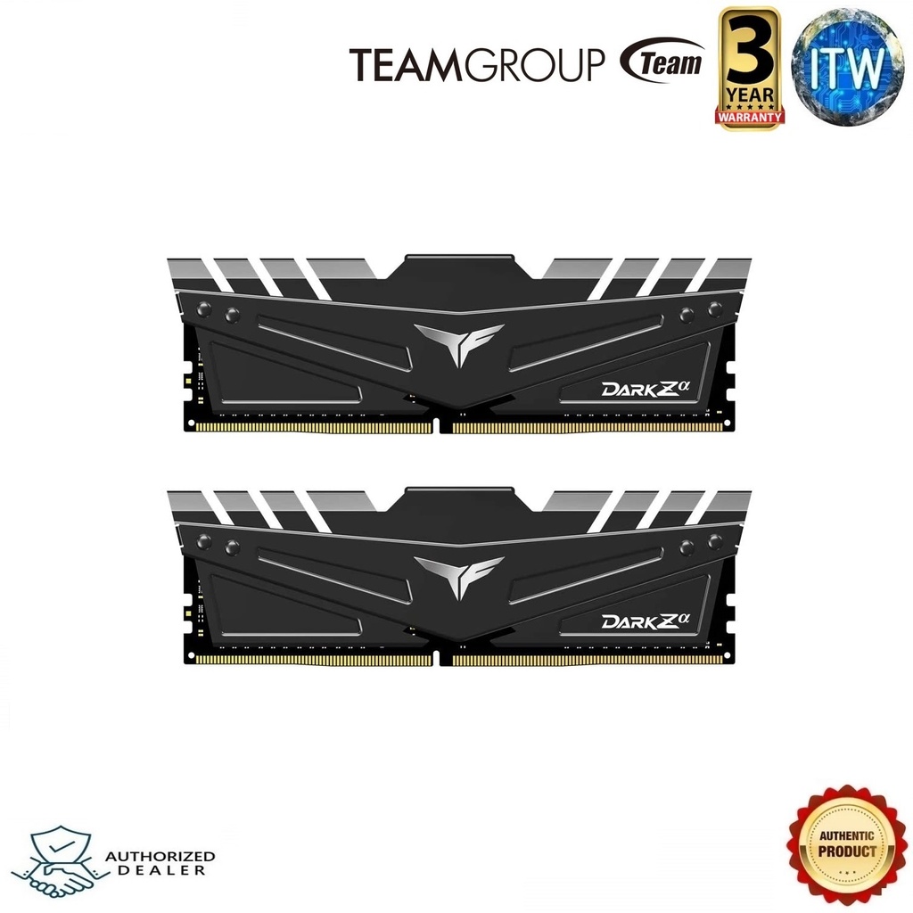 Teamgroup DDR4 RAM 16GB (2x8GB) 3200Mhz T-Force Dark Zα for AMD (TDZAD416G3200HC16CDC01)