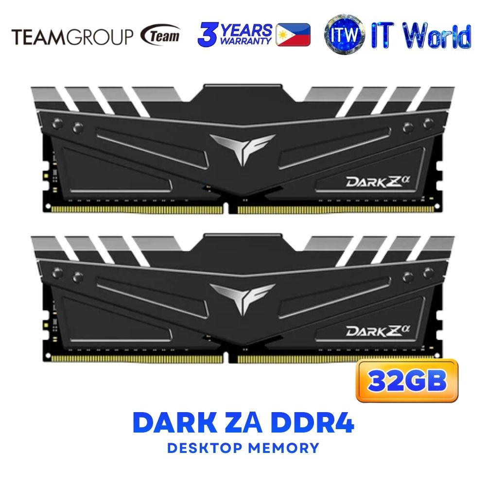 Teamgroup Dark Zα DDR4 32GB (2x16GB) 3600Mhz Dual Kit Desktop Memory - TDZAD432G3600HC18JDC01