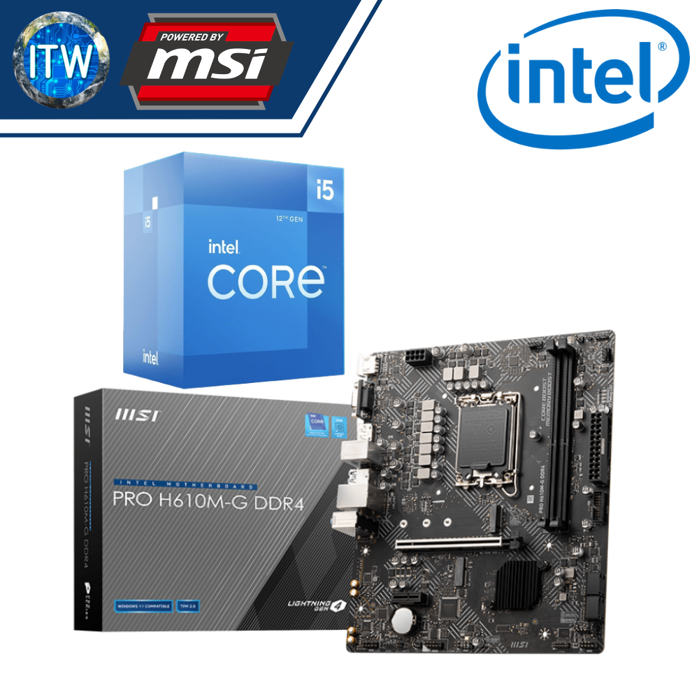ITW | Intel Core i5-12400F and MSI Pro H610M-G Motherboard Bundle