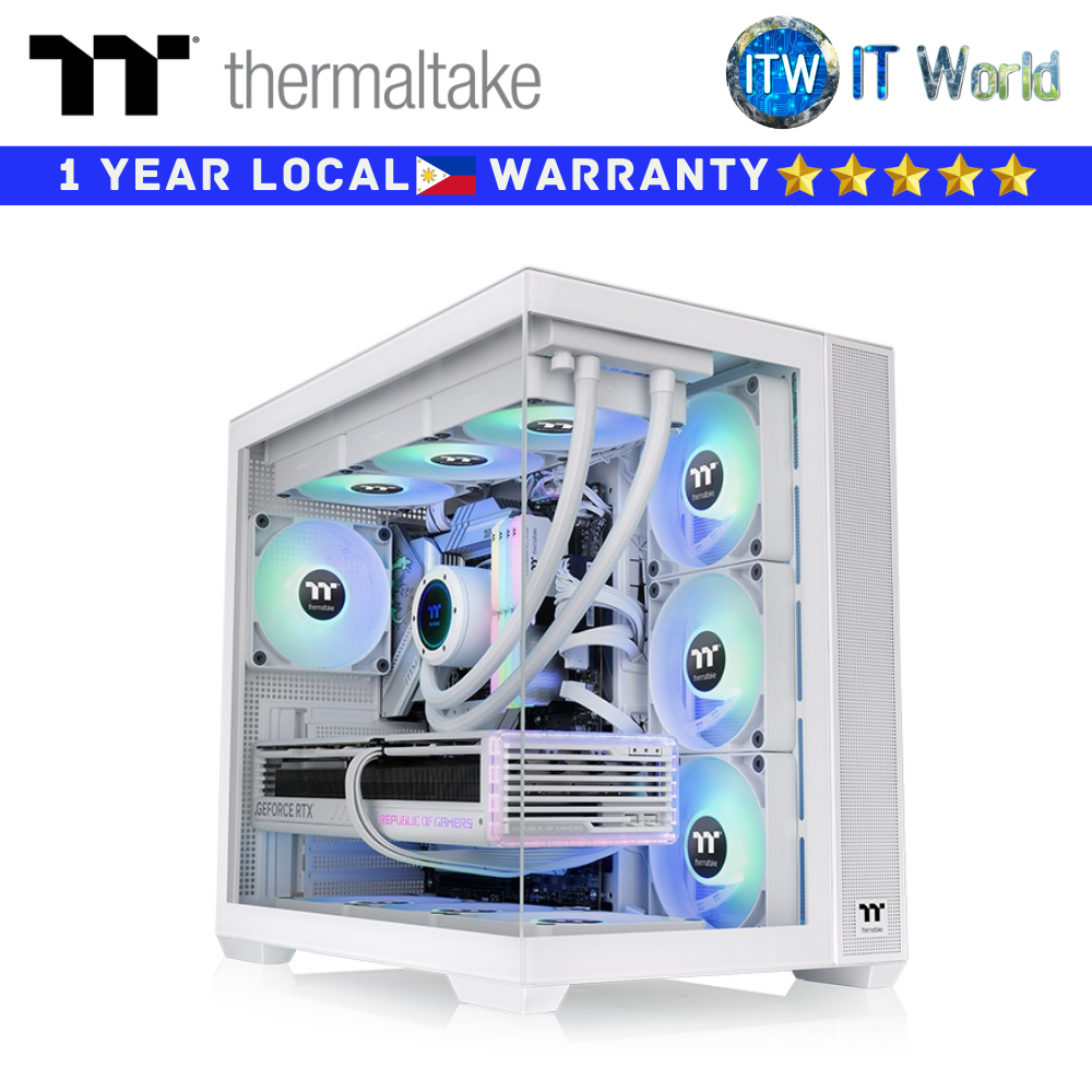 Thermaltake ATX Computer View 380 TG ARGB Mid Tower Dual Chamber (Snow)