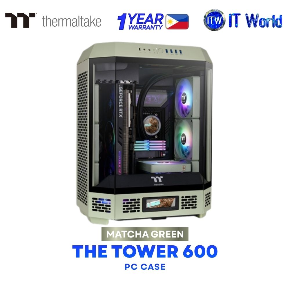 Thermaltake The Tower 600 Mid-Tower Tempered Glass PC Case - Matcha Green CA-1Z1-00MEWN-00