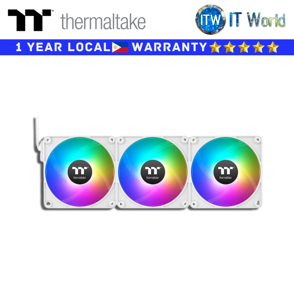 Thermaltake PC Fan CT140 EX ARGB Sync PC Cooling Fan (3-Fan Pack) Snow (CL-F191-PL14SW-A)