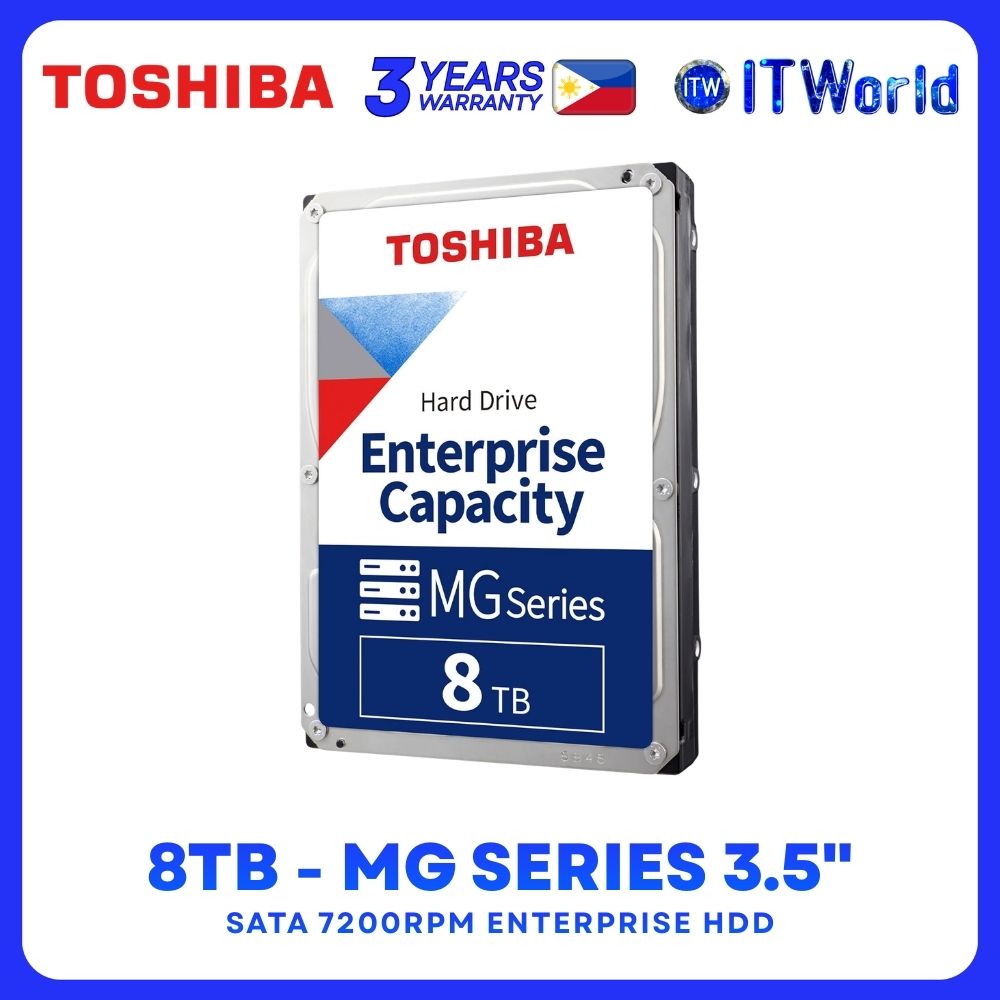 Toshiba MG Series 8TB - 3.5" Enterprise HDD SATA 6Gbit/s 7200RPM MG10ADA800E